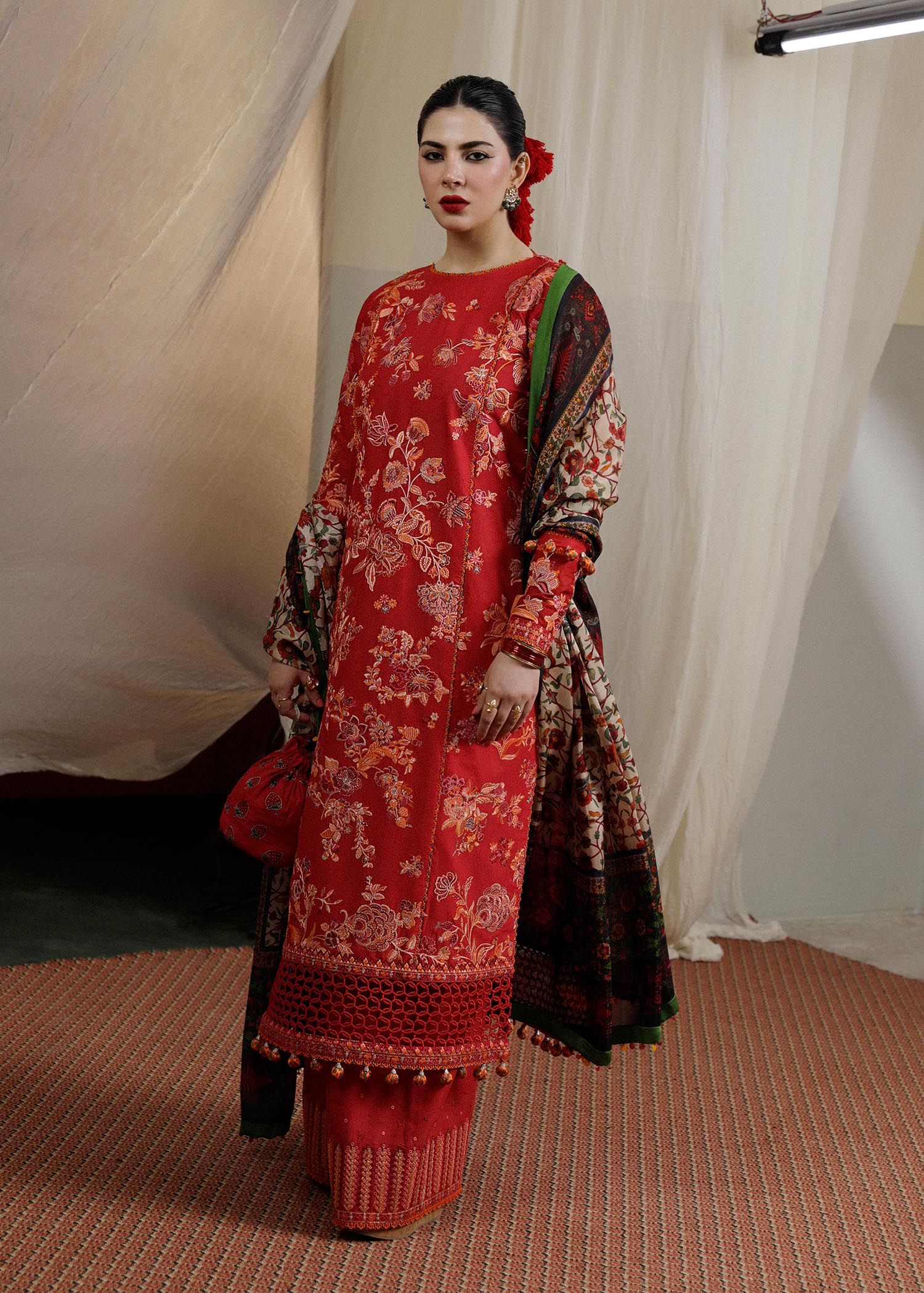 Hussain Rehar | Lawn SS 2023 | Berry - House Of Anaya