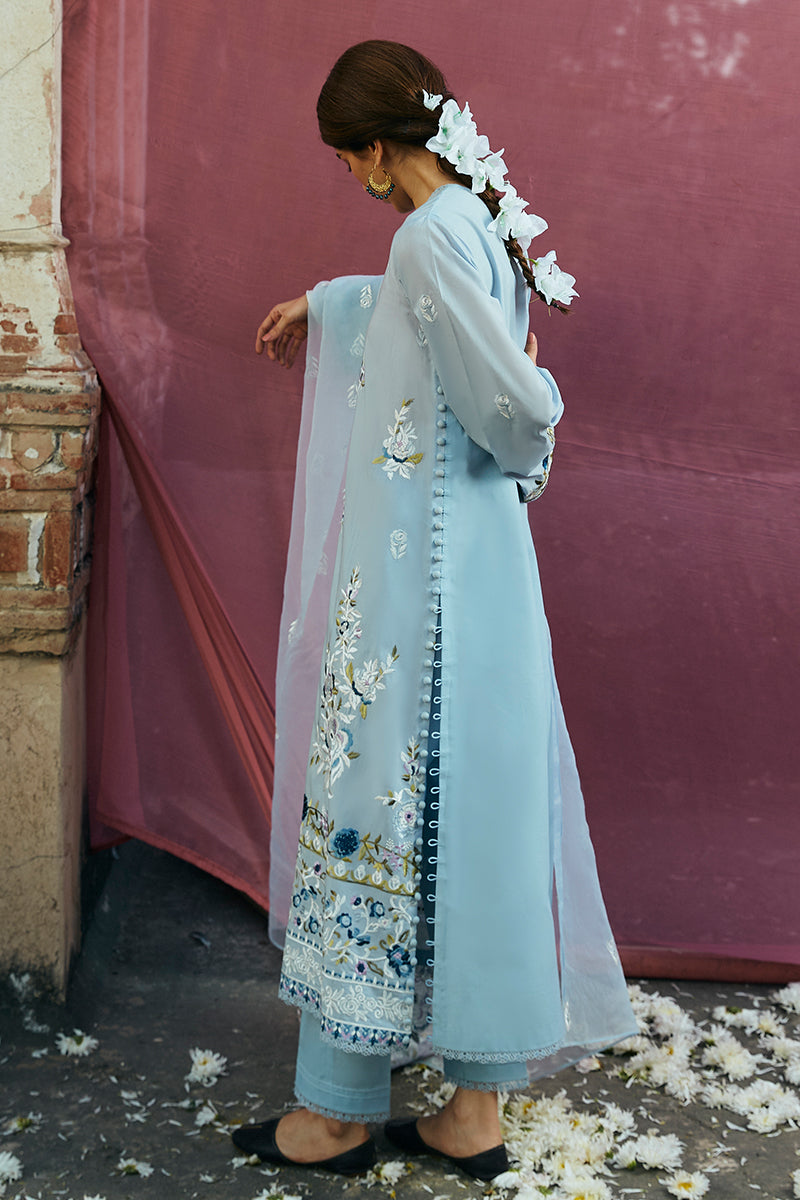 Cross Stitch | Premium Lawn 24 | CERULEAN ORNATE - House Of Anaya