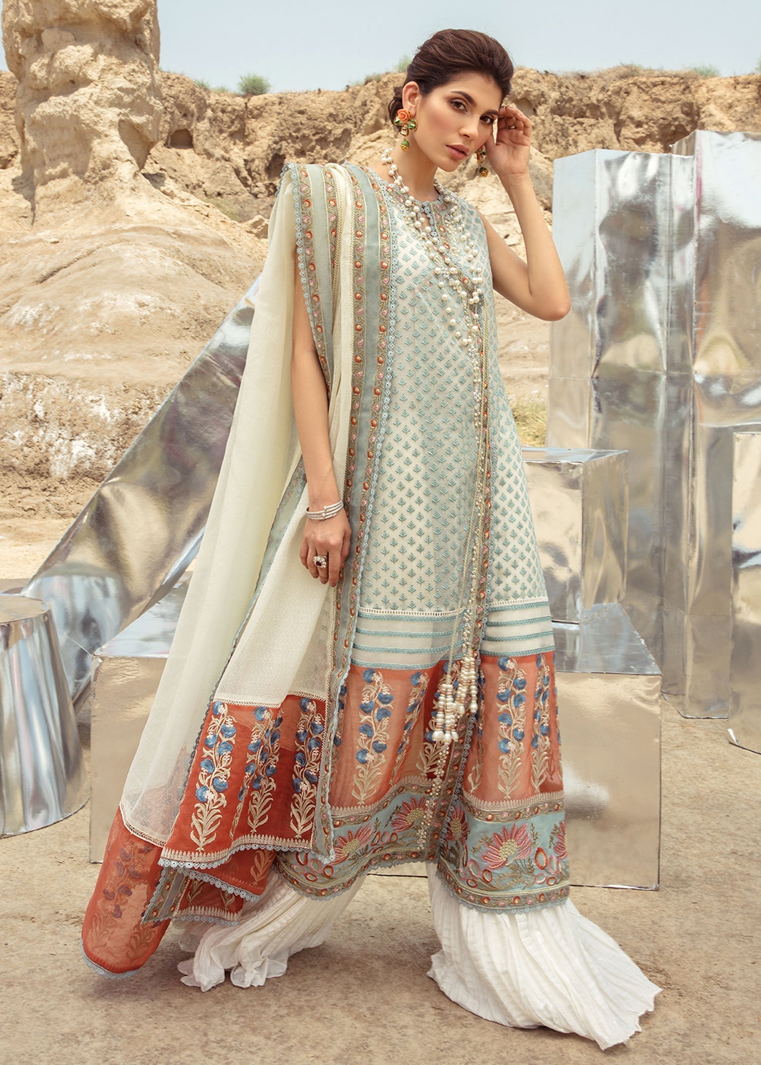 Saira Shakira | Luxury Pret | Rust Angrakha