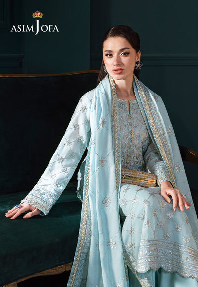 Asim Jofa | Lumiere Formals | AJLFC-01 EMBROIDERED PAPER COTTON
