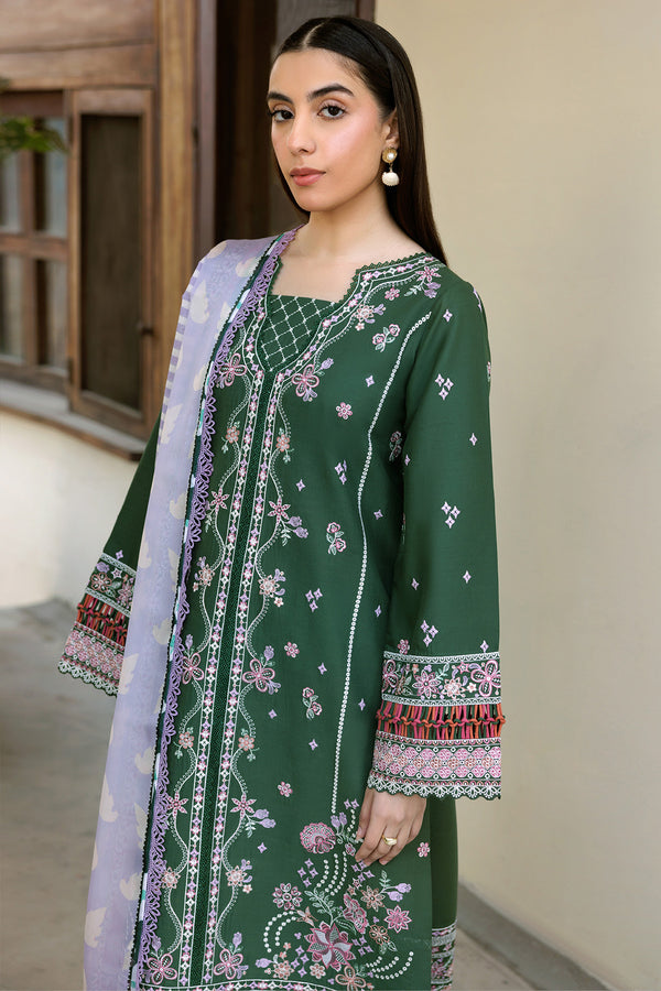 Farasha | Summer Weaves Embroidered Lawn | Emerald Eclips