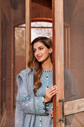 Farasha | Dastoor Embroidered Lawn SS24 | BERYL Black - House Of Anaya