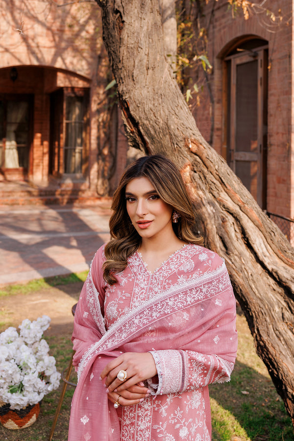 Farasha | Dastoor Embroidered Lawn SS24 | PEARL MIST - House Of Anaya