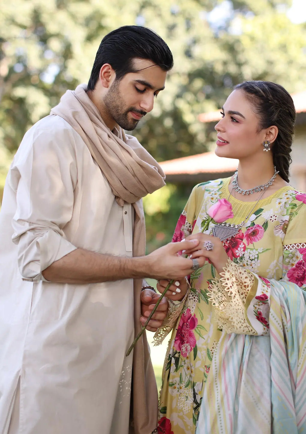 Elaf Premium | Prints Chikankari 24 | 06A SUNSHINE BOUQUET - House Of Anaya