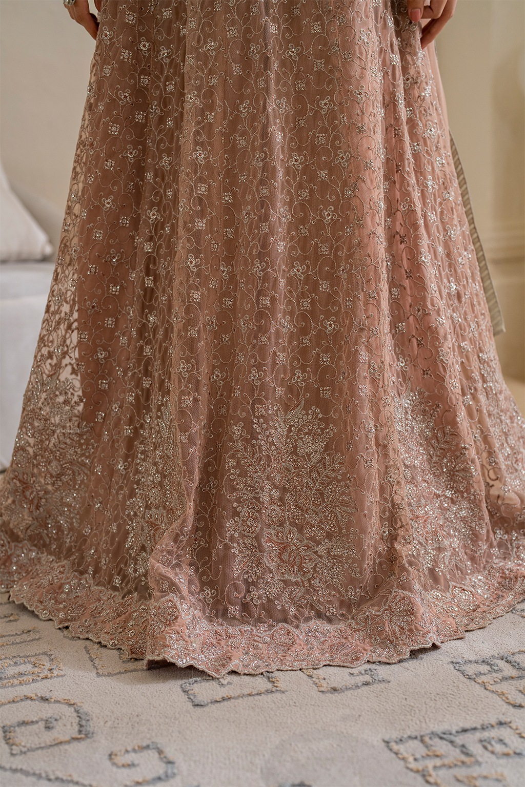 Iznik | Chinnon Chiffon | CC-43 Embroidered Net - House Of Anaya
