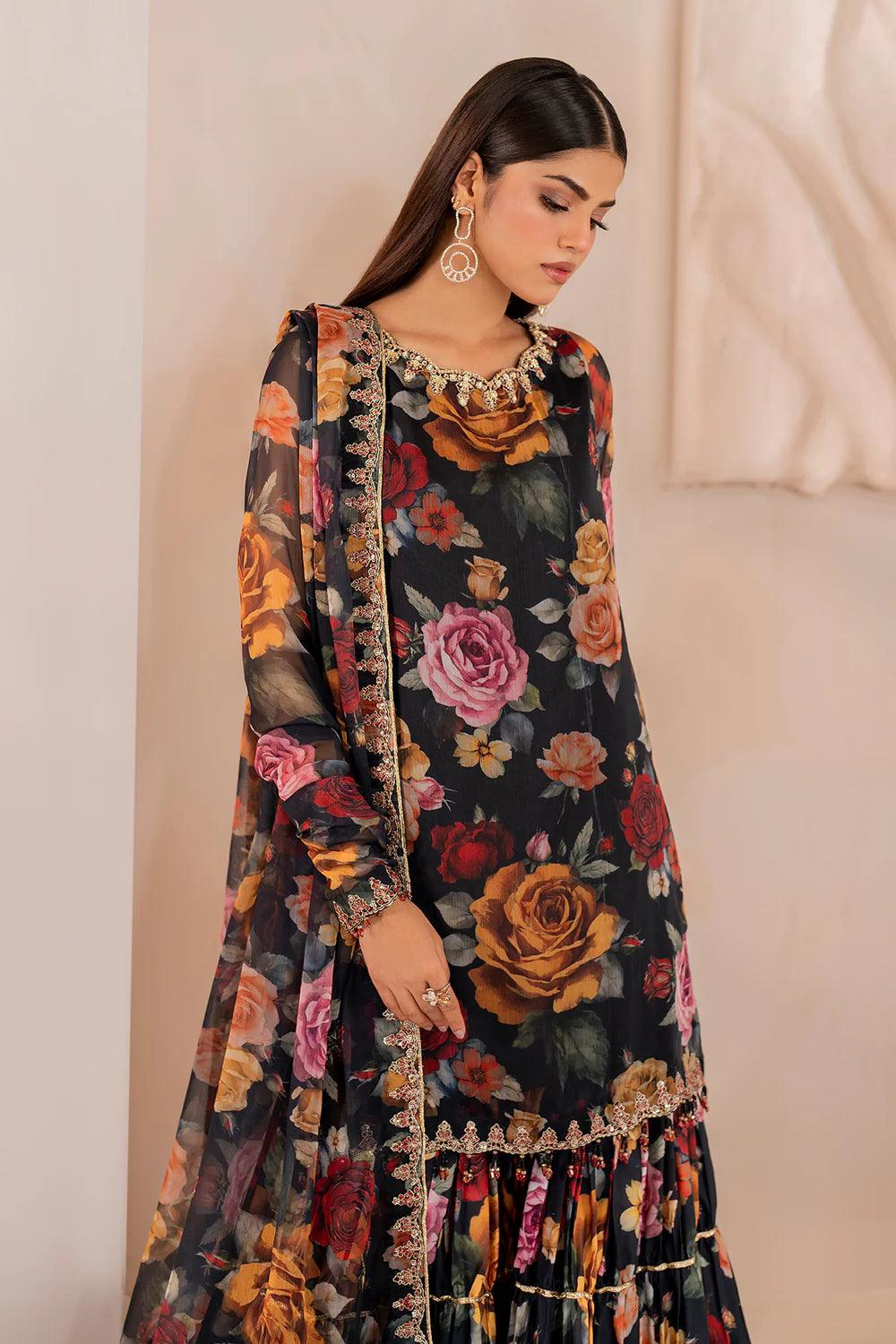 Baroque | Stitched New | EMBROIDERED CHIFFON UF-707 - House Of Anaya