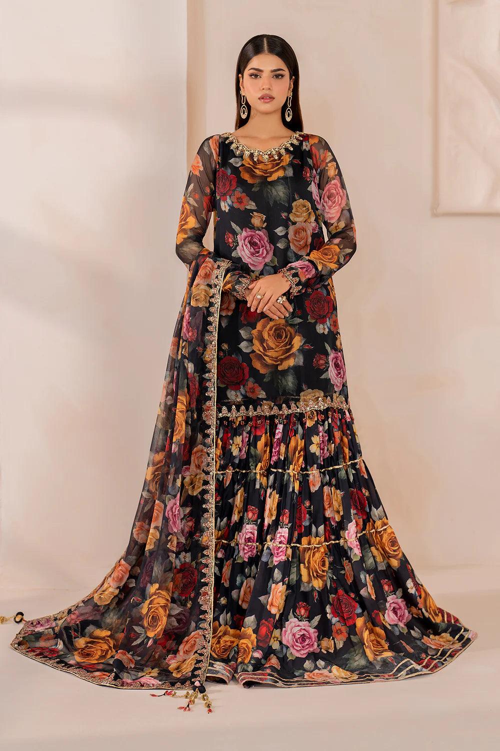 Baroque | Stitched New | EMBROIDERED CHIFFON UF-707 - House Of Anaya