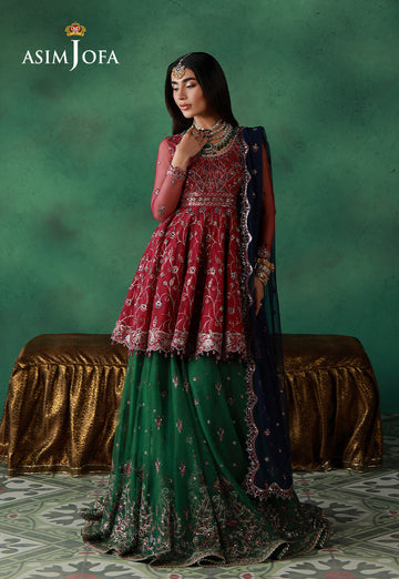 Asim Jofa | Ishq e Eid | AJULN-08 Embroidered Net 3 Pcs