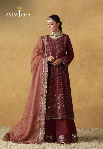 Asim Jofa | Ishq e Eid | AJULN-07 Embroidered Cotton Silk 3 Pcs