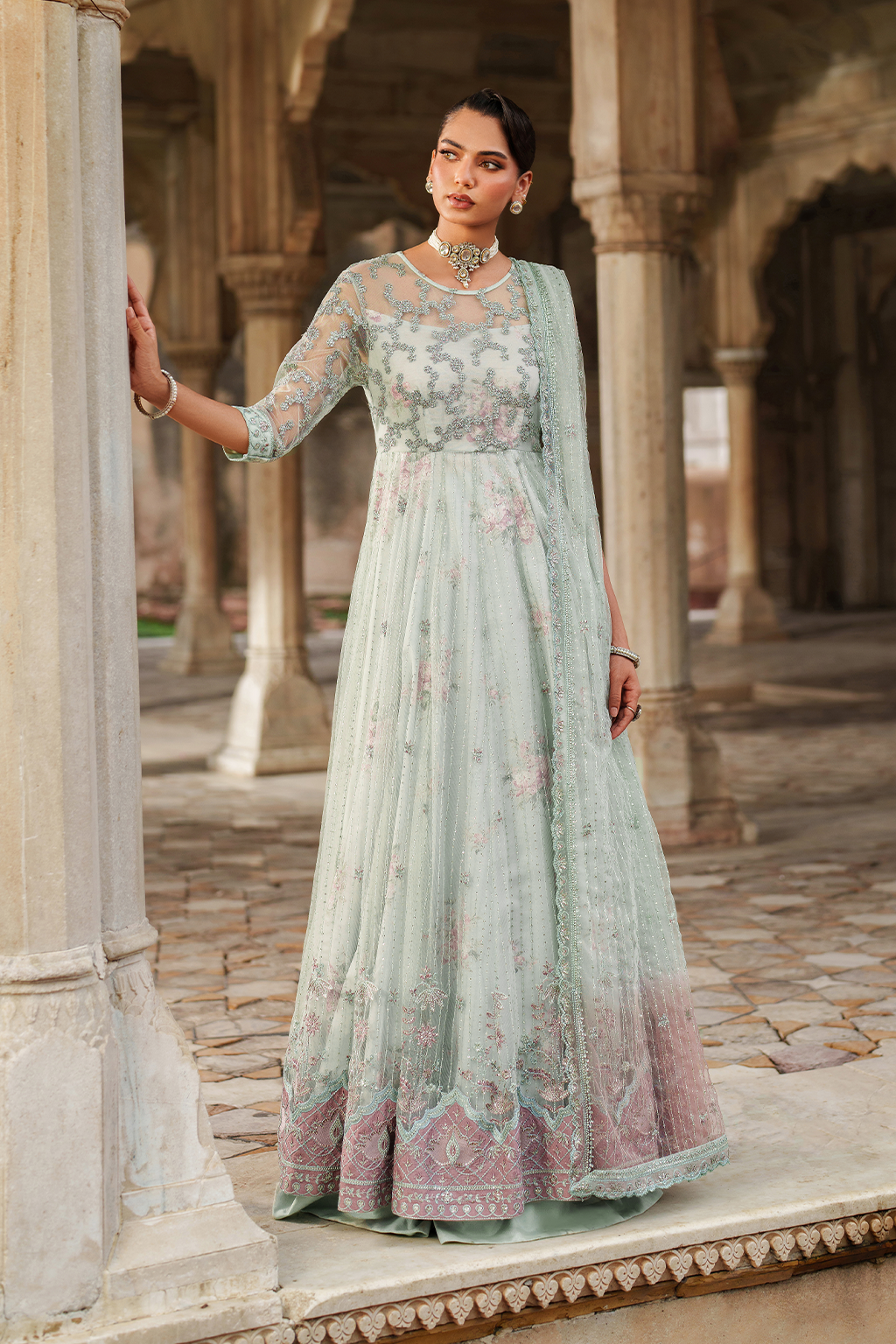 Iznik | Festive Formal | UE-553 Embroidered Net