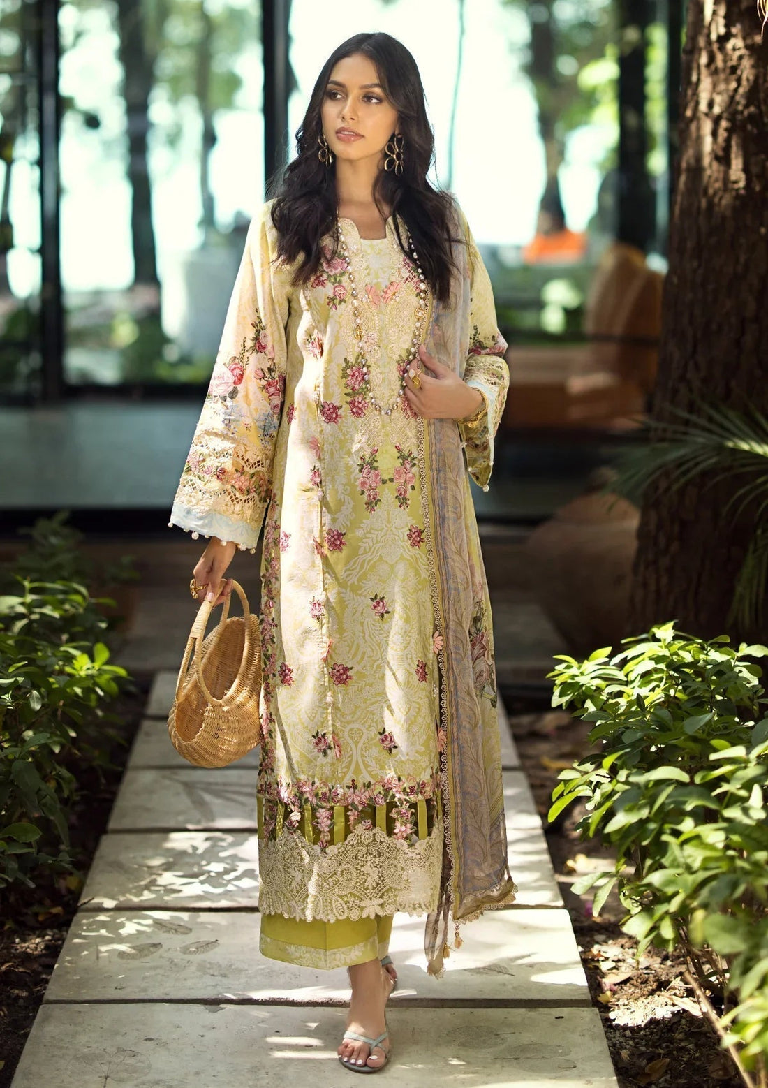 ELAF Signature Embroidered Lawn  3Pc Suit ESL-02A PIXIE DUST