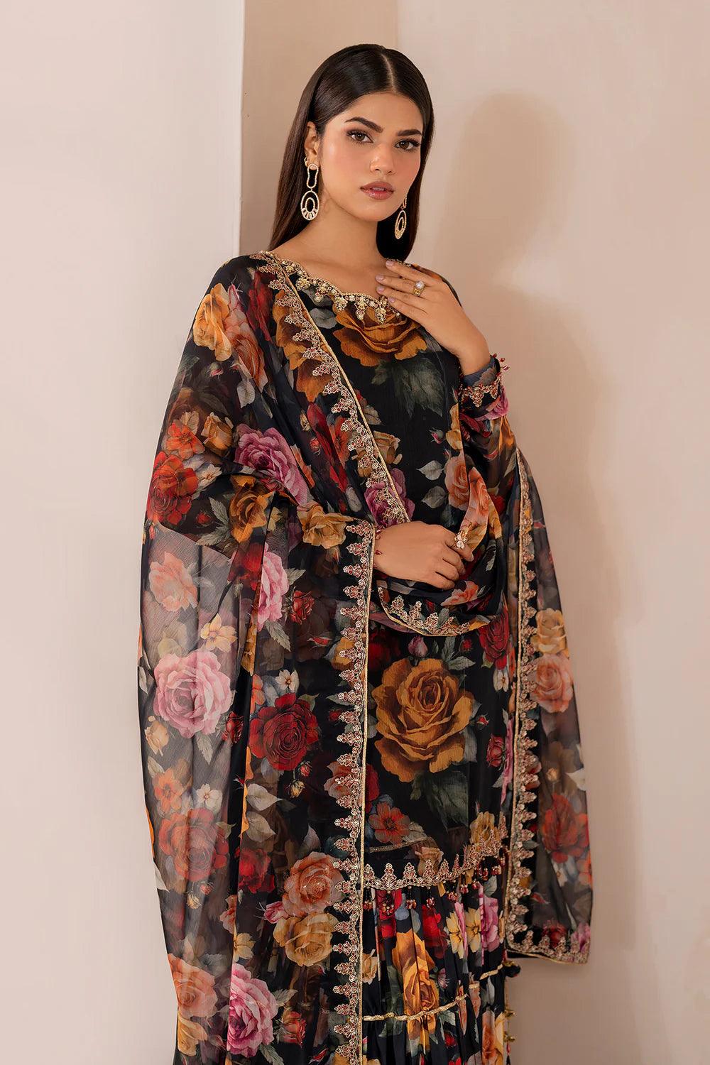 Baroque | Stitched New | EMBROIDERED CHIFFON UF-707 - House Of Anaya