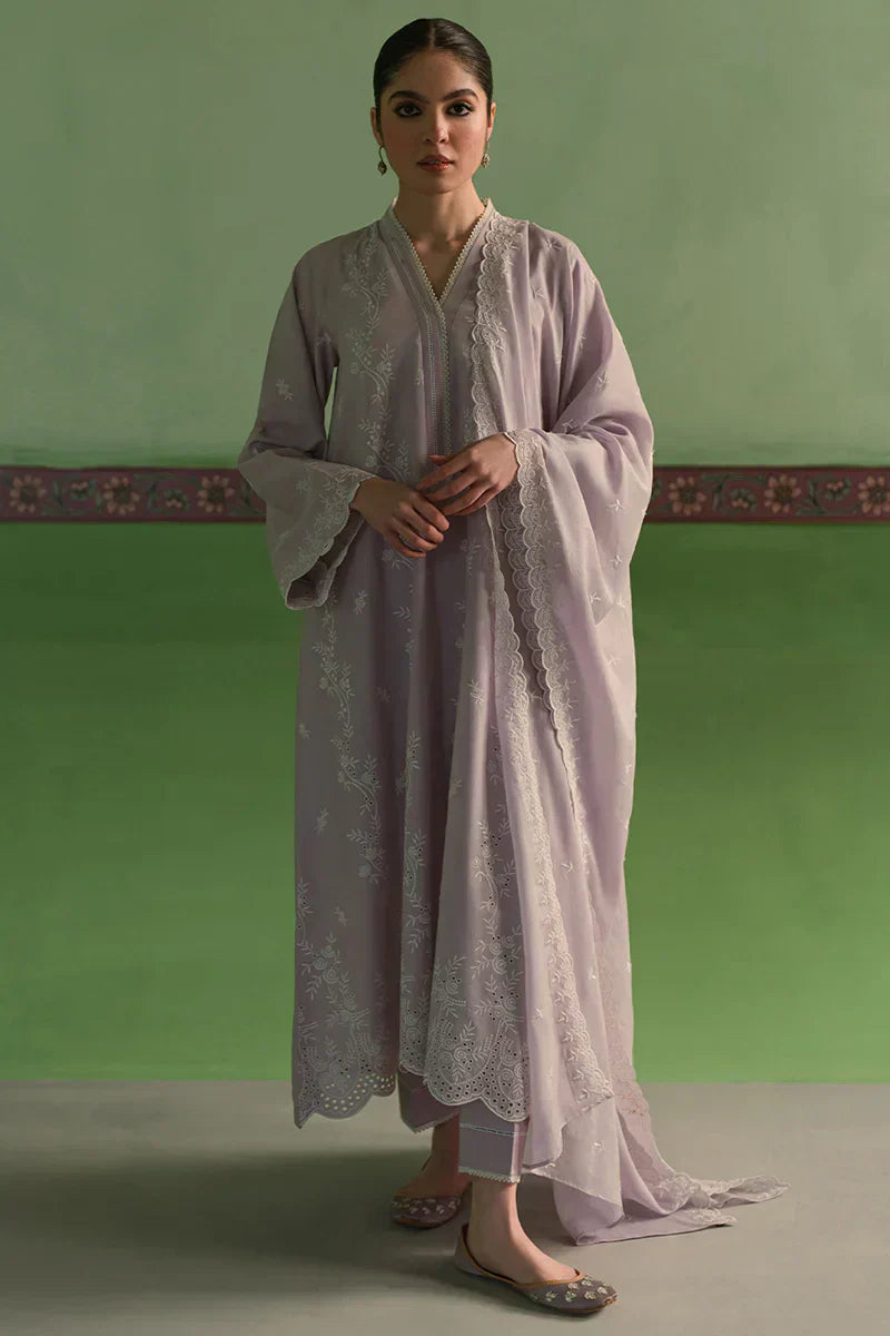 Cross Stitch | Chikankari Lawn | LILAC BLOOM - House Of Anaya