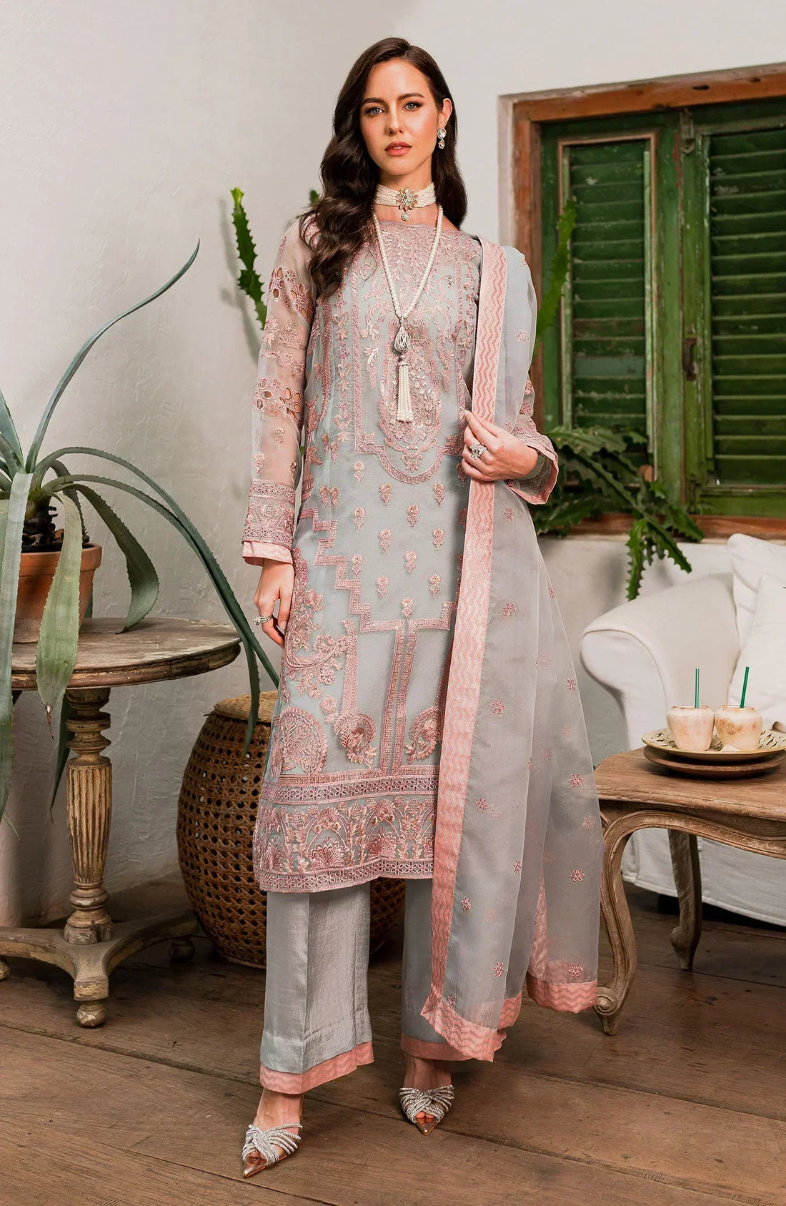Maryum N Maria | Sorina Luxury Chiffon 23 | Dawn Blue (MW23-510) - House Of Anaya