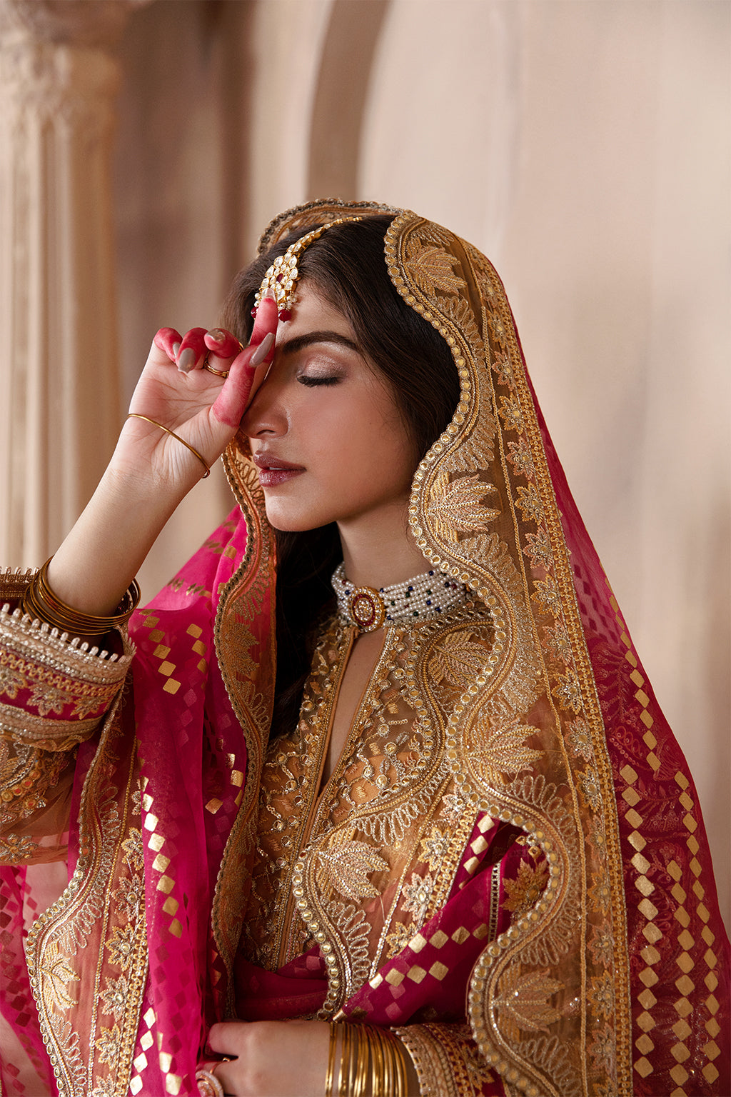 Afrozeh Shehnai Wedding Formal 3Pc Suit AFS-23-V1-08 Zari - Riwayat-e-khas