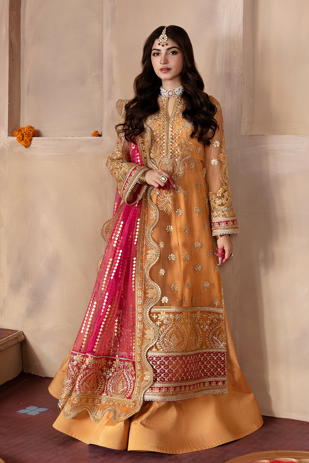 Afrozeh Shehnai Wedding Formal 3Pc Suit AFS-23-V1-08 Zari - Riwayat-e-khas