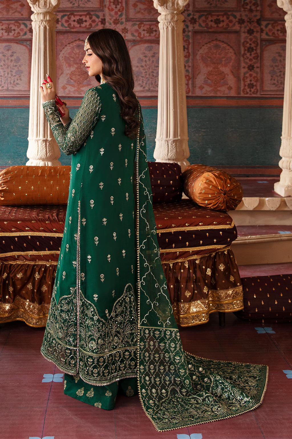 Afrozeh Shehnai Wedding Formal 3Pc Suit AFS-23-V1-09 Dilsaz - Riwayat-e-khas