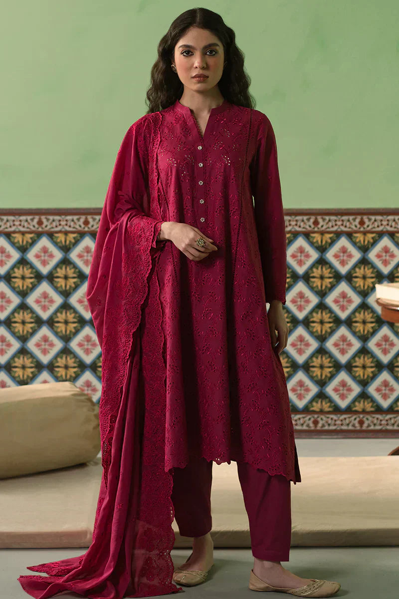 Cross Stitch | Chikankari Lawn | CERISE LOFT - House Of Anaya
