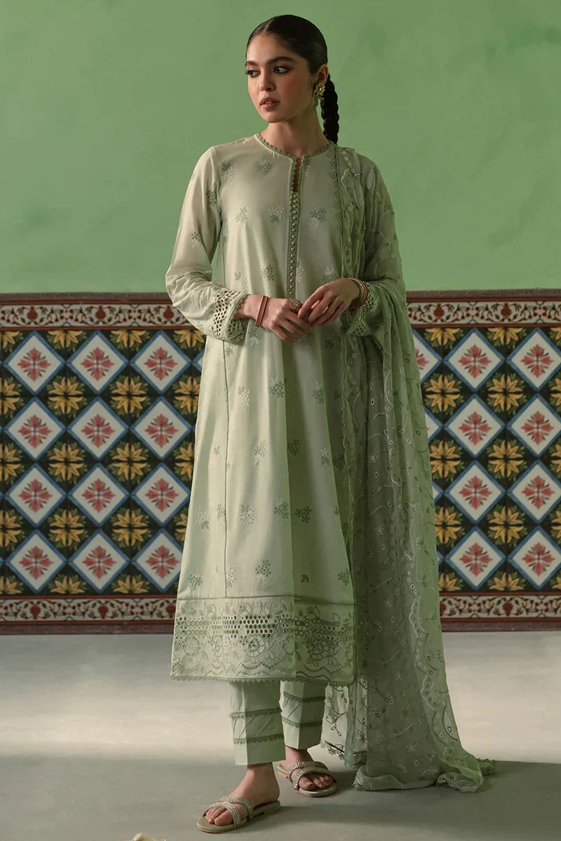Cross Stitch | Chikankari Lawn | ICY MINT - House Of Anaya