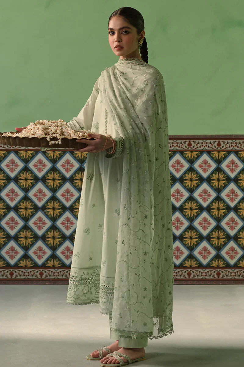 Cross Stitch | Chikankari Lawn | ICY MINT - House Of Anaya