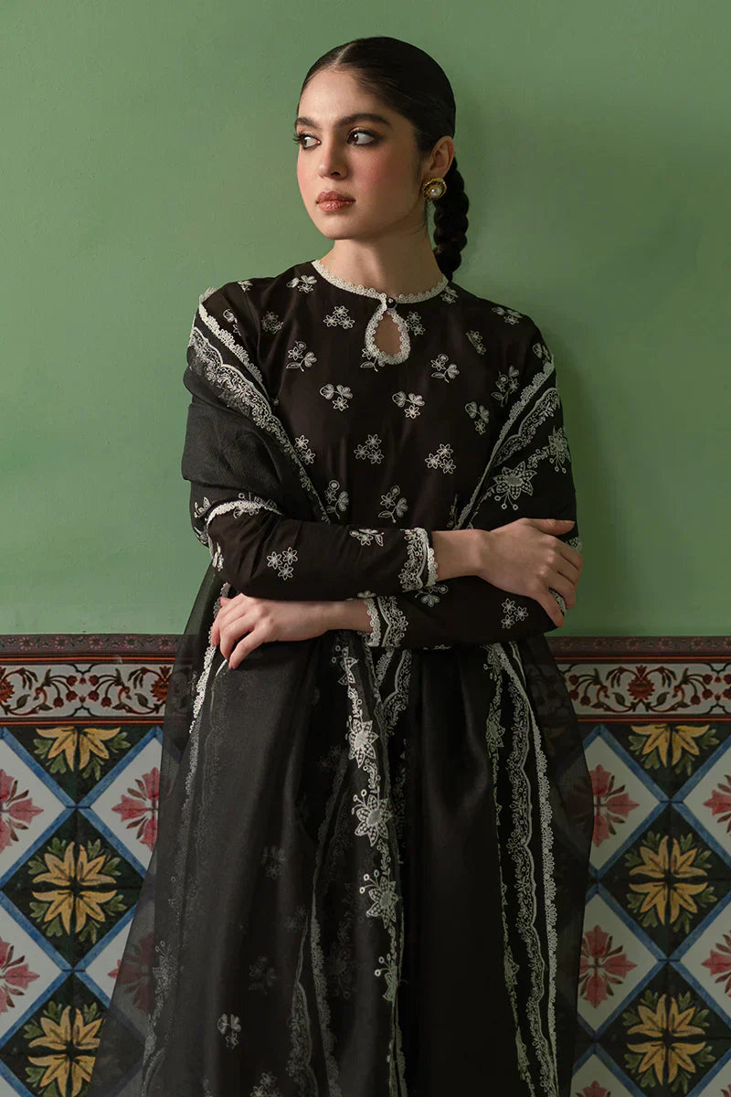 Cross Stitch | Chikankari Lawn | DUSKY SABLE - House Of Anaya