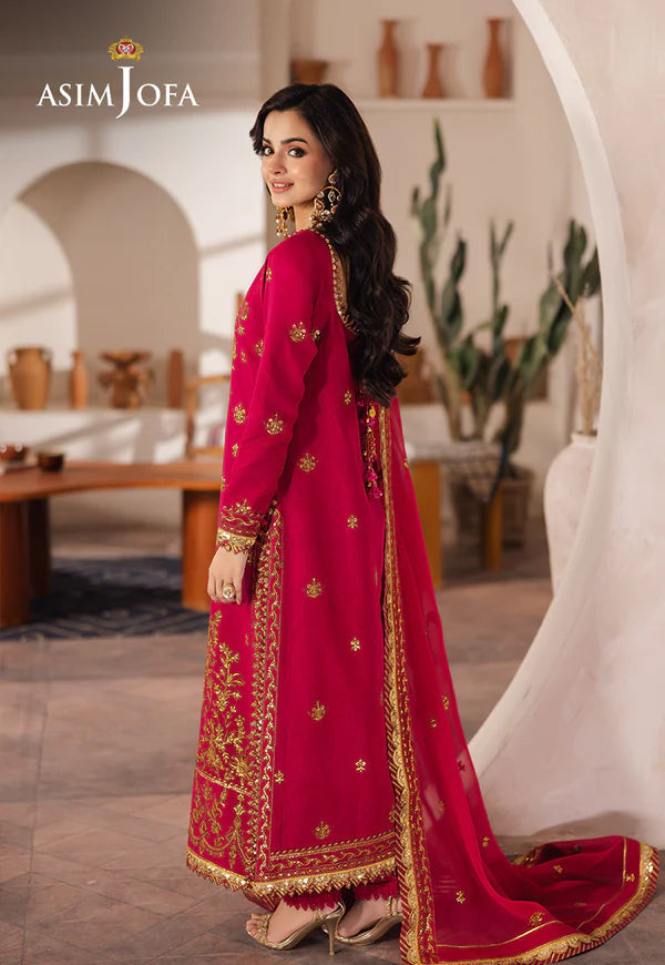 Asim Jofa | Heeriye | AJHE-08 EMBROIDERED JUMBO SILK 3 PCS