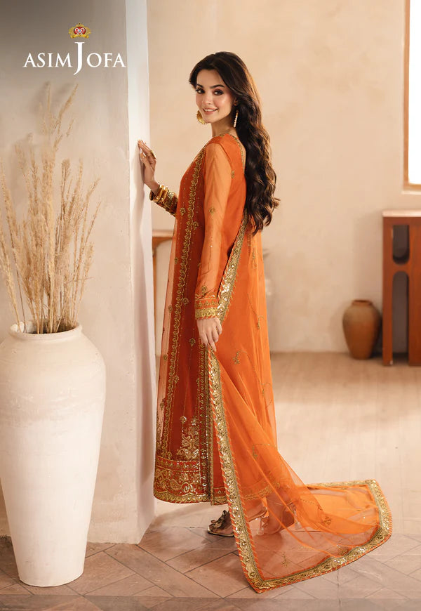 Asim Jofa | Heeriye | AJHE-09 EMBROIDERED NET 3 PCS