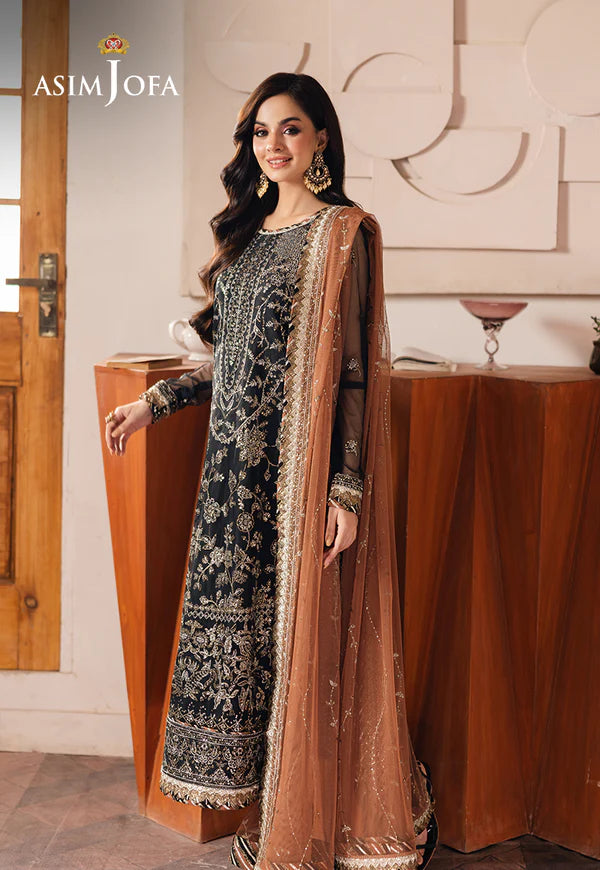 Asim Jofa | Heeriye | AJHE-05 EMBROIDERED NET 3 PCS