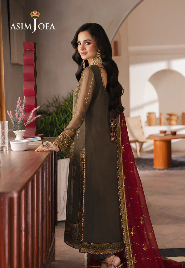 Asim Jofa | Heeriye | AJHE-06 EMBROIDERED CHIFFON 3 PCS