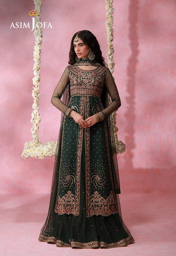 Asim Jofa | Festive Collection 26 | AJULFI-02 Embroidered Net 3 Pcs