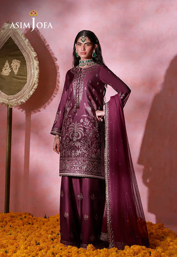 Asim Jofa | Festive Collection 26 | AJULFI-03 Embroidered Charmeuse Silk  3 Pcs
