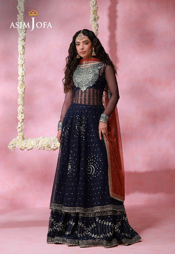 Asim Jofa | Festive Collection 26 | AJULFI-05 Embroidered Chiffon 3 Pcs