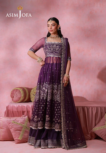 Asim Jofa | Festive Collection 26 | AJULFI-09 Embroidered Net 2 Pcs