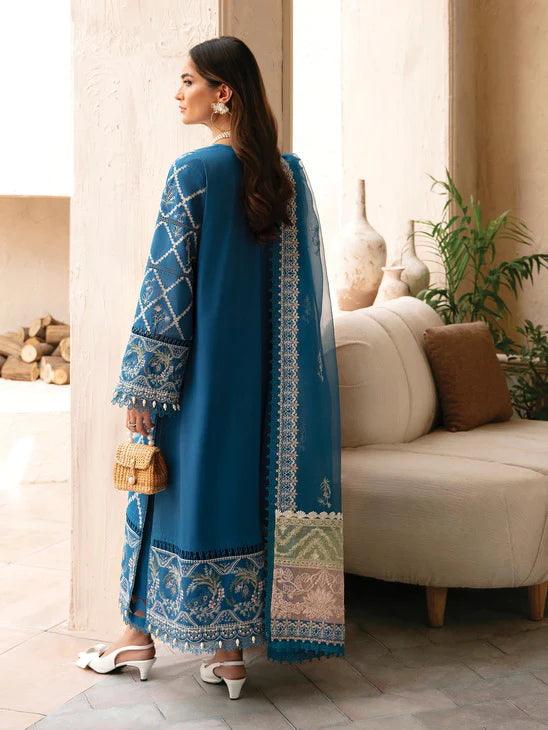 Afrozeh Cascade Embroidered Luxury Lawn 3Pc Suit - Amelia - House Of Anaya