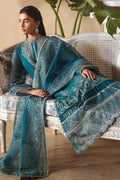Afrozeh La Fuchsia Embroidered Chiffon 3Pc Suit ALF-03 Liana - House Of Anaya