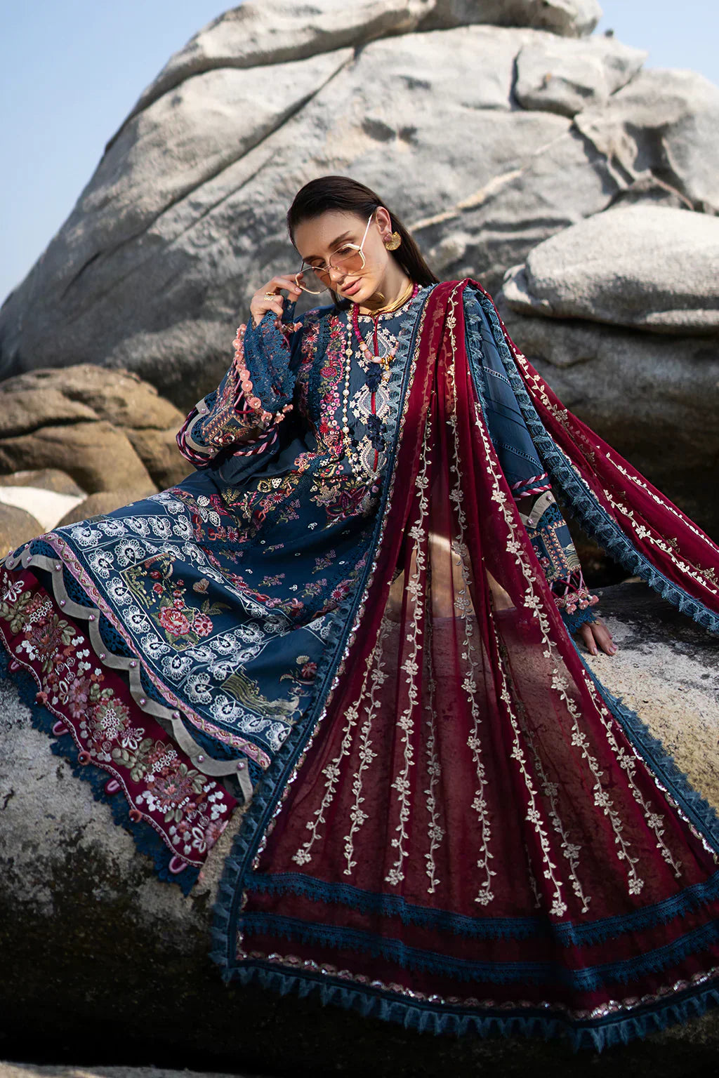 AJR Couture | Alif Signature Luxury Lawn 24 | Ayra - House Of Anaya