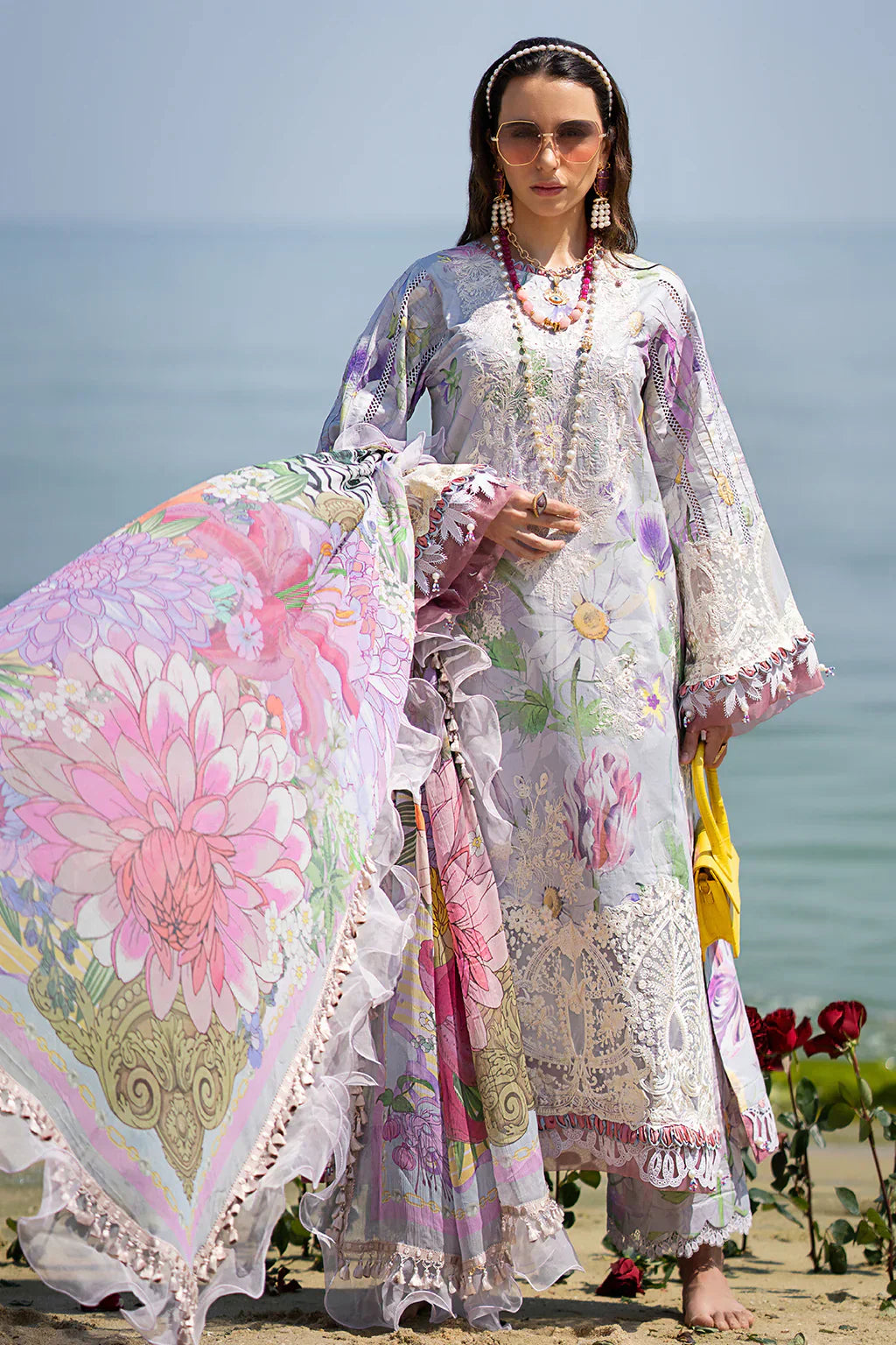 AJR Couture | Alif Signature Luxury Lawn 24 | Lyra - House Of Anaya