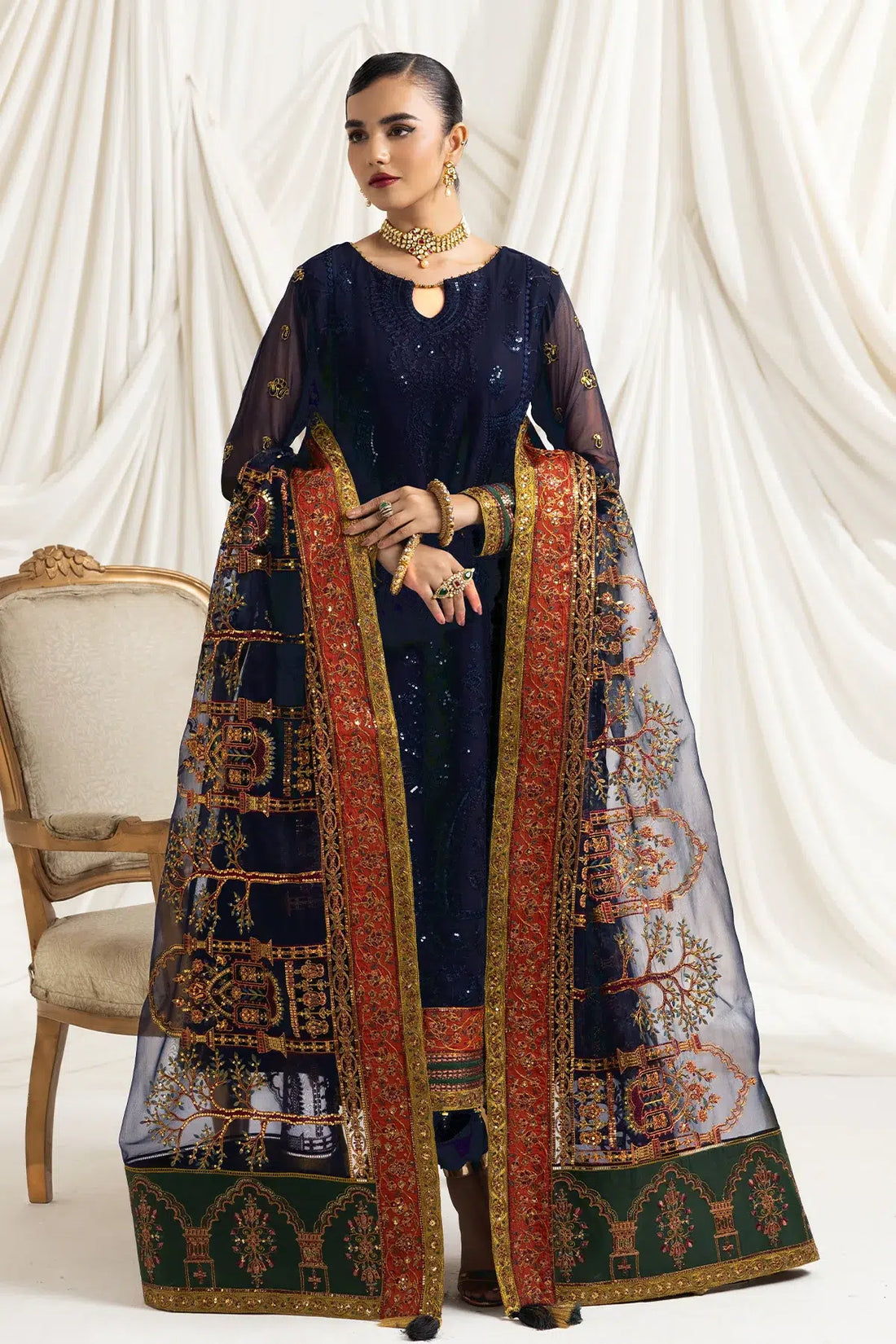 Alizeh | Formals Collection | Mehlika C (BLUE) - House Of Anaya