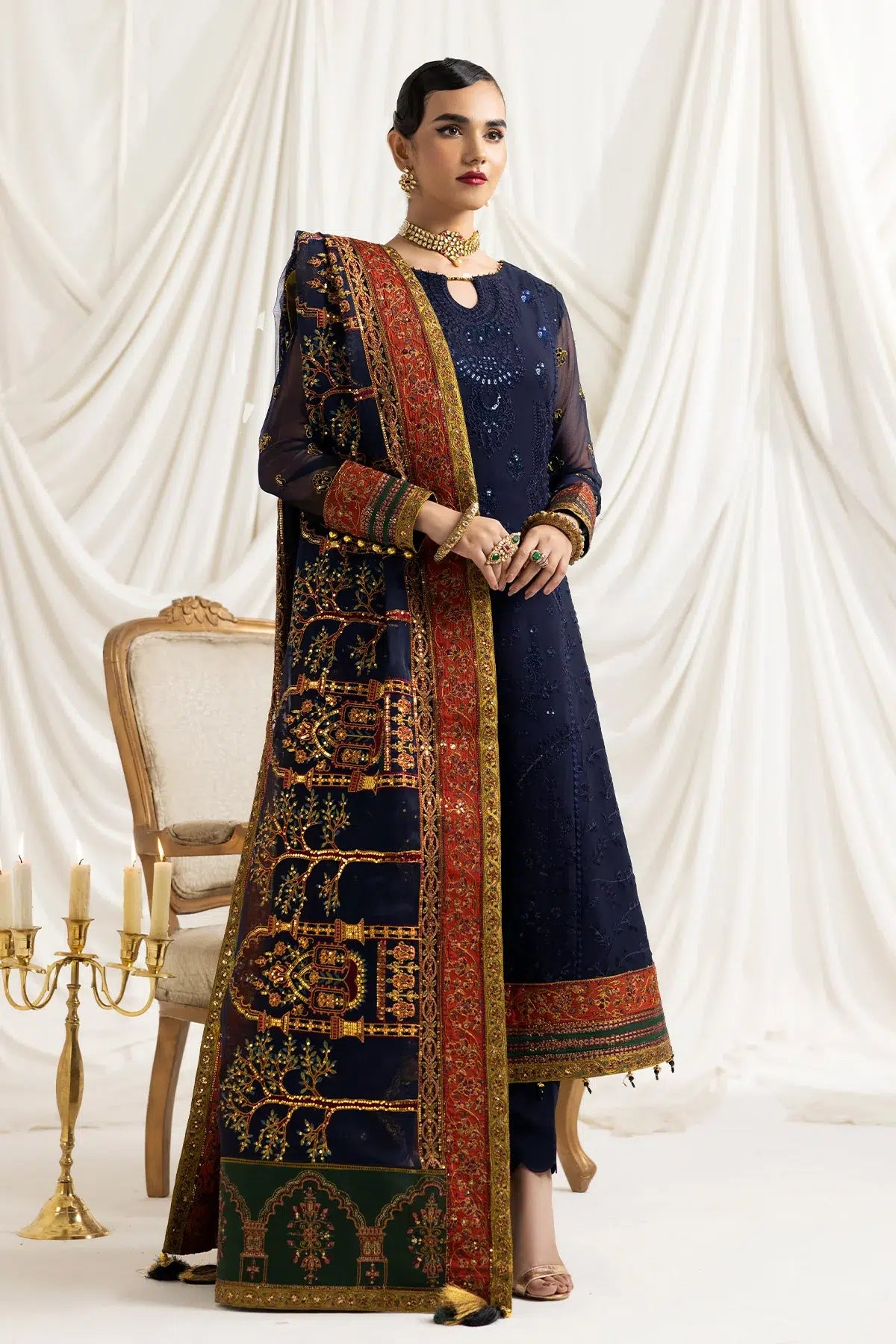 Alizeh | Formals Collection | Mehlika C (BLUE) - House Of Anaya