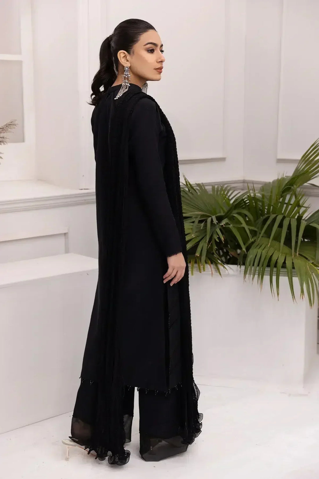 Alizeh | Formals Collection | Black Dress 3 piece - RTW1004 - House Of Anaya