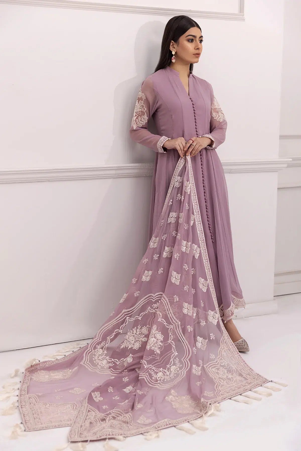 Alizeh | Formals Collection | Lilac Dress 3 piece - RTW1006 - House Of Anaya
