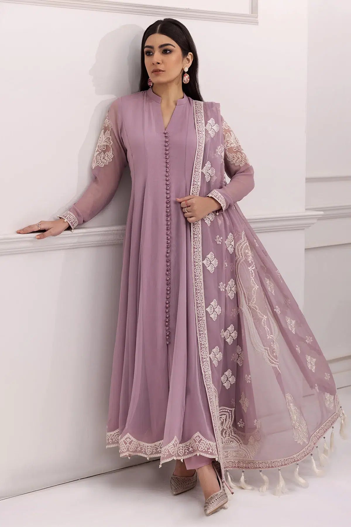 Alizeh | Formals Collection | Lilac Dress 3 piece - RTW1006 - House Of Anaya