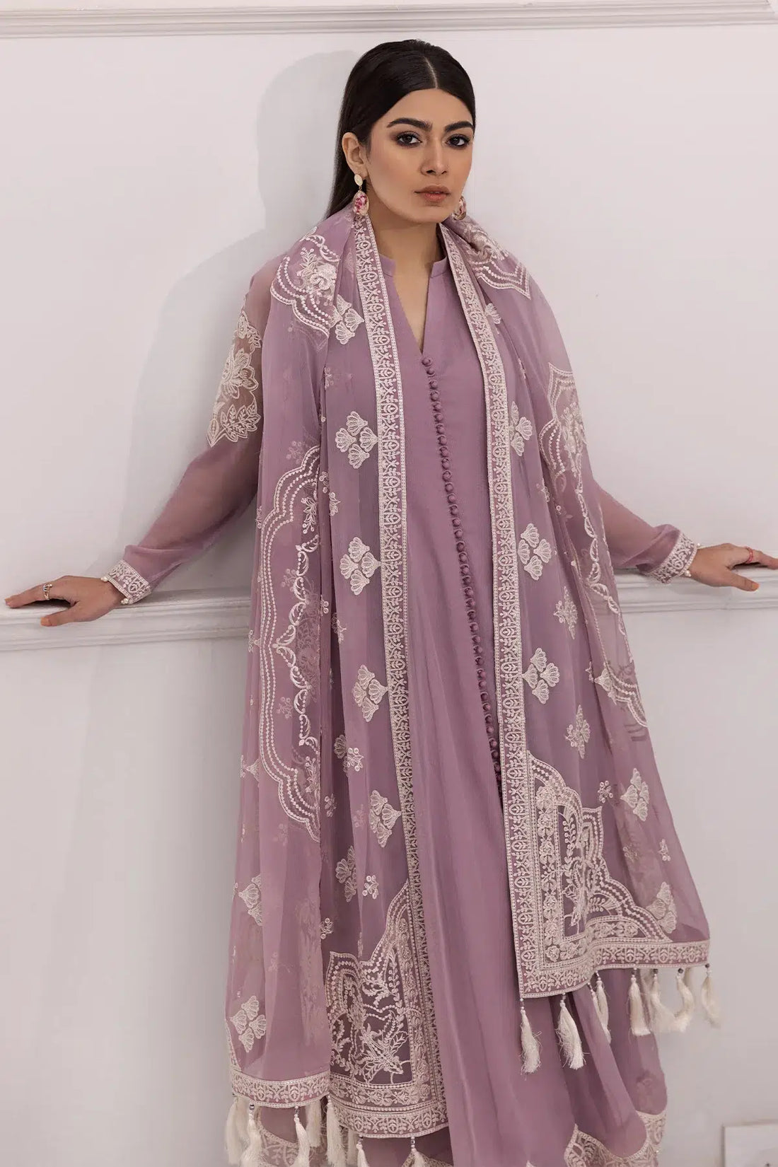 Alizeh | Formals Collection | Lilac Dress 3 piece - RTW1006 - House Of Anaya