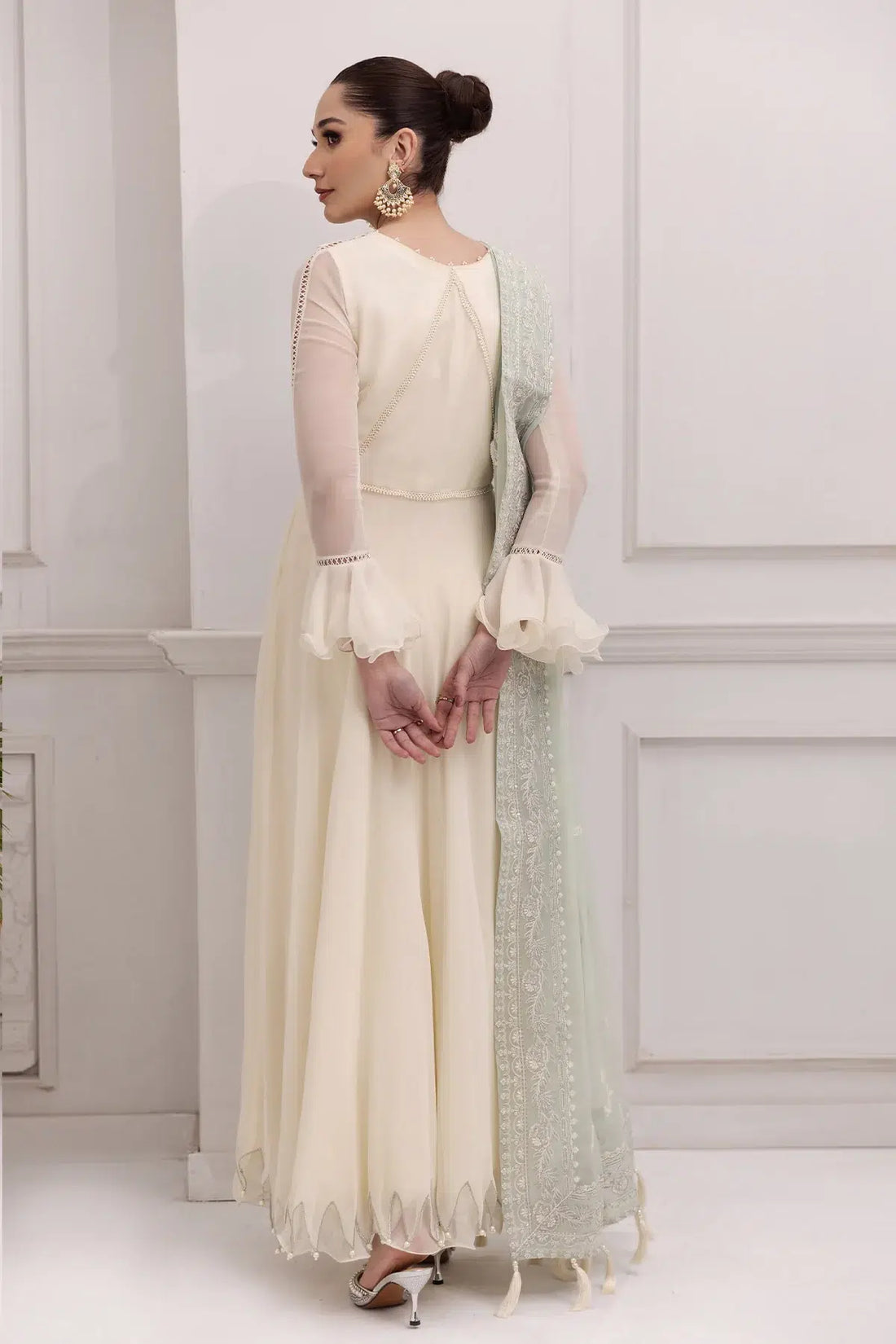Alizeh | Formals Collection | Off White Dress 3 piece - RTW1007 - House Of Anaya