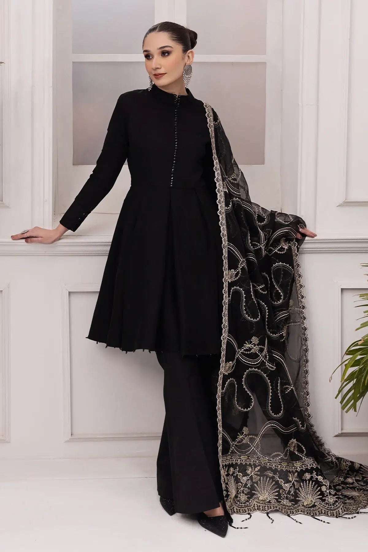Alizeh | Formals Collection | Black Dress 3 piece - RTW1008 - House Of Anaya