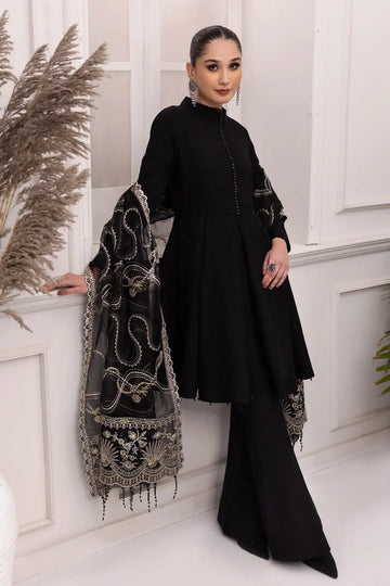 Alizeh | Formals Collection | Black Dress 3 piece - RTW1008 - House Of Anaya
