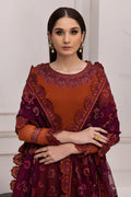 Alizeh | Formals Collection | Rust Dress 3 piece - RTW1011 - House Of Anaya