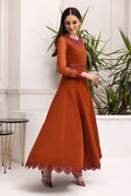 Alizeh | Formals Collection | Rust Dress 3 piece - RTW1011 - House Of Anaya