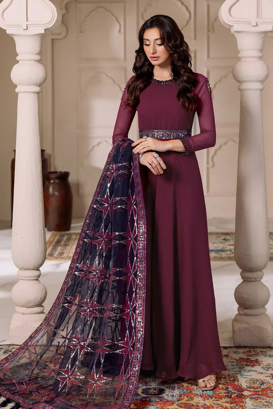Alizeh | Formals Collection | Magenta 3 piece - RTW1013 - House Of Anaya