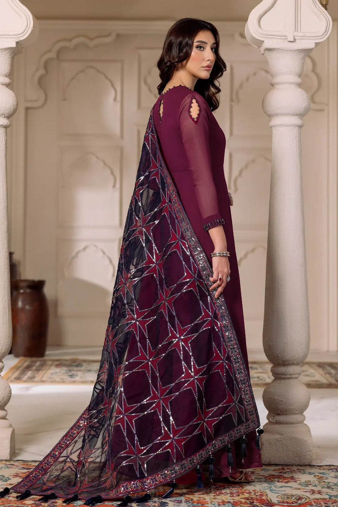 Alizeh | Formals Collection | Magenta 3 piece - RTW1013 - House Of Anaya